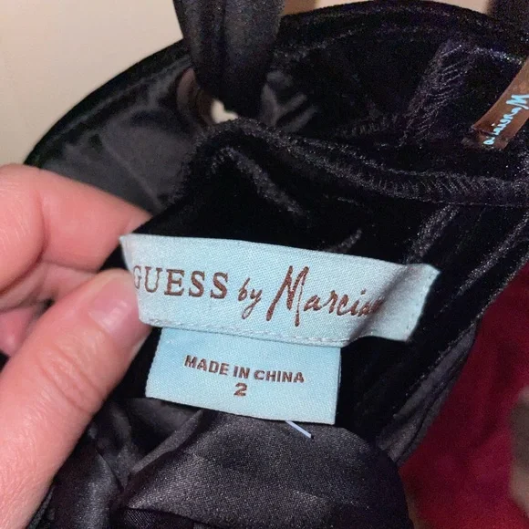 Sexy black velvet Marciano halter lace up back dress - Picture 6 of 7